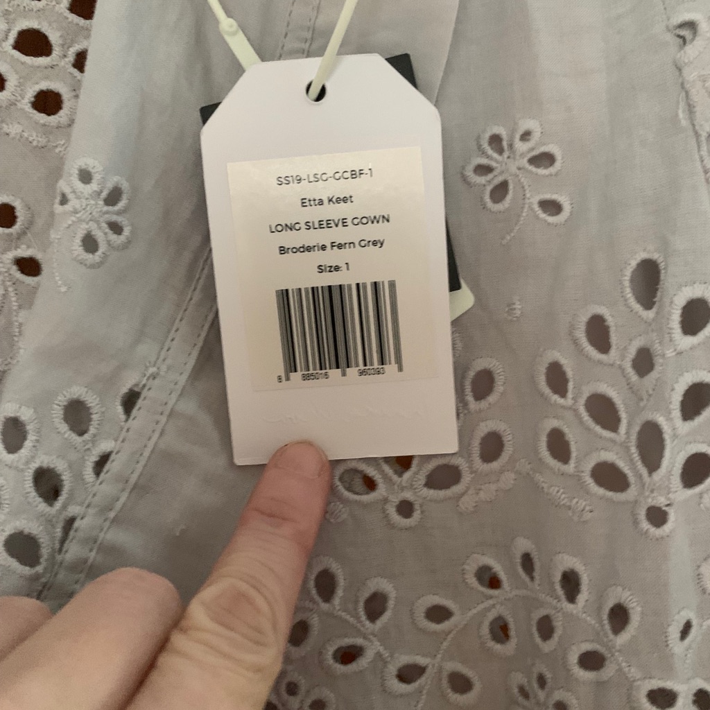 Nwt Innika Choo Broderie Gown - Etta Keet Grey — image 5 of 8
